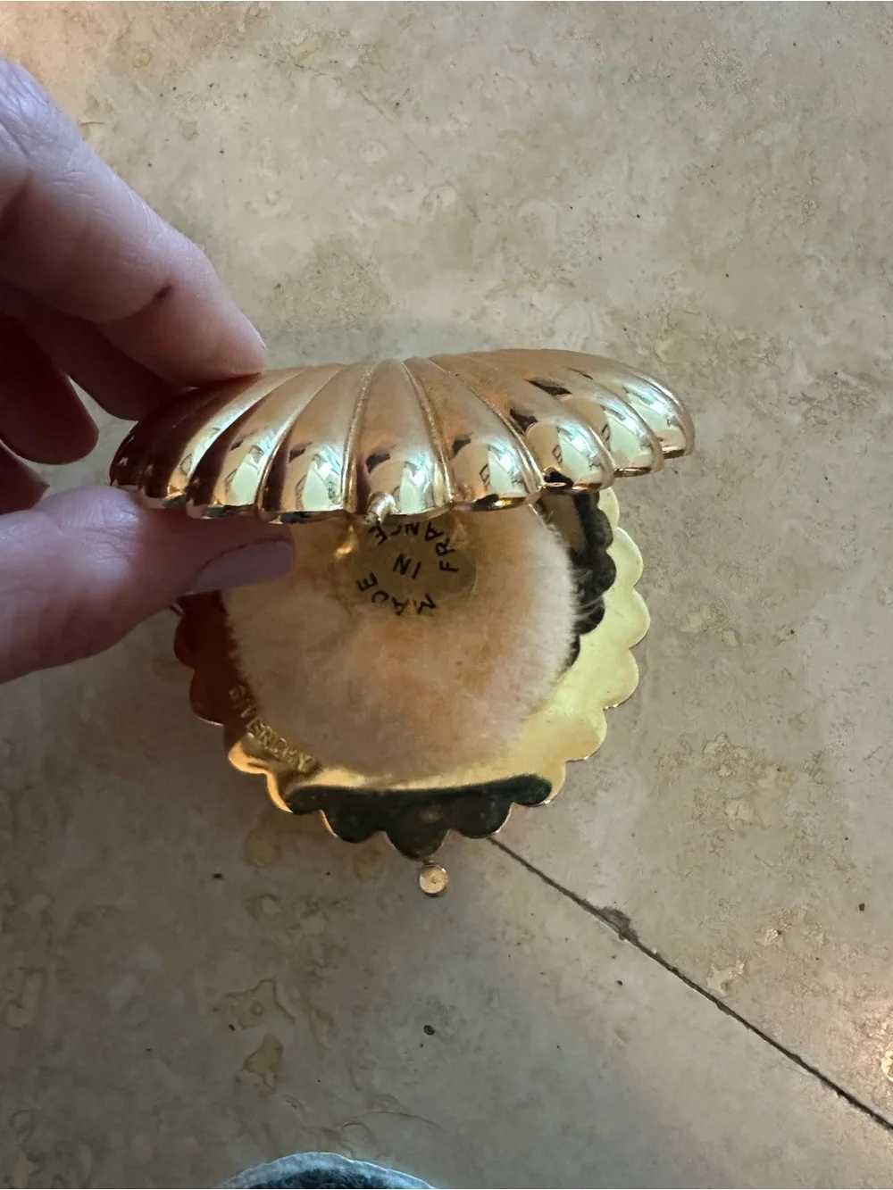 Rare Vintage 1960’s Givenchy Gold Shell Compact Powder Case